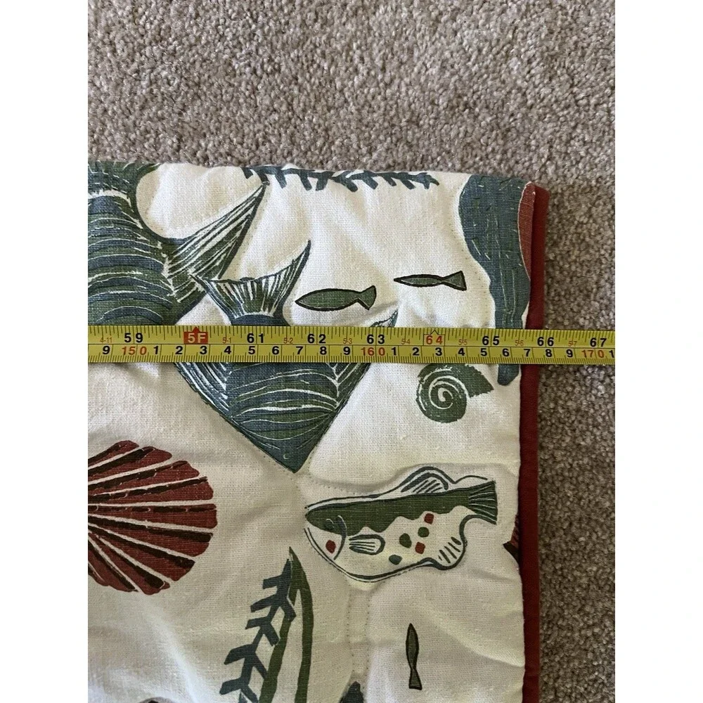 Handmade Coastal Nautical Quilt 66x106” Multipurpose Cover Sea Life Fish Seahors